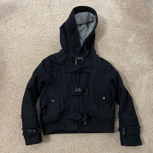 Boys Zara Black Toggle Pea Coat Size 5-6